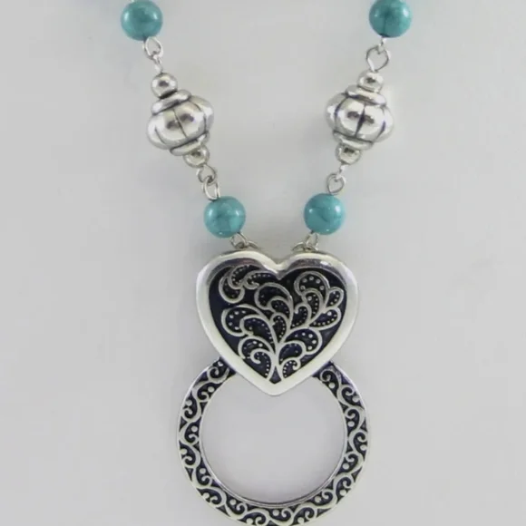 EYEGLASS/ID HOLDER TURQUOISE NECKLACE - Picture 3 of 6